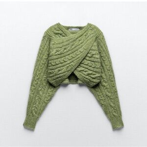 Zara Green Cable Knit Sweater